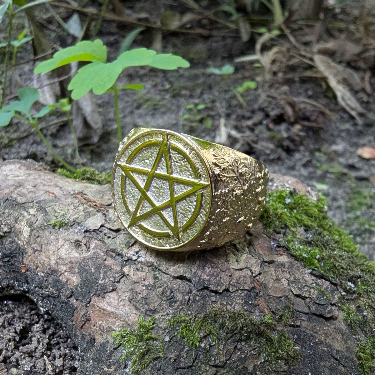 Wiccan pentacle ring