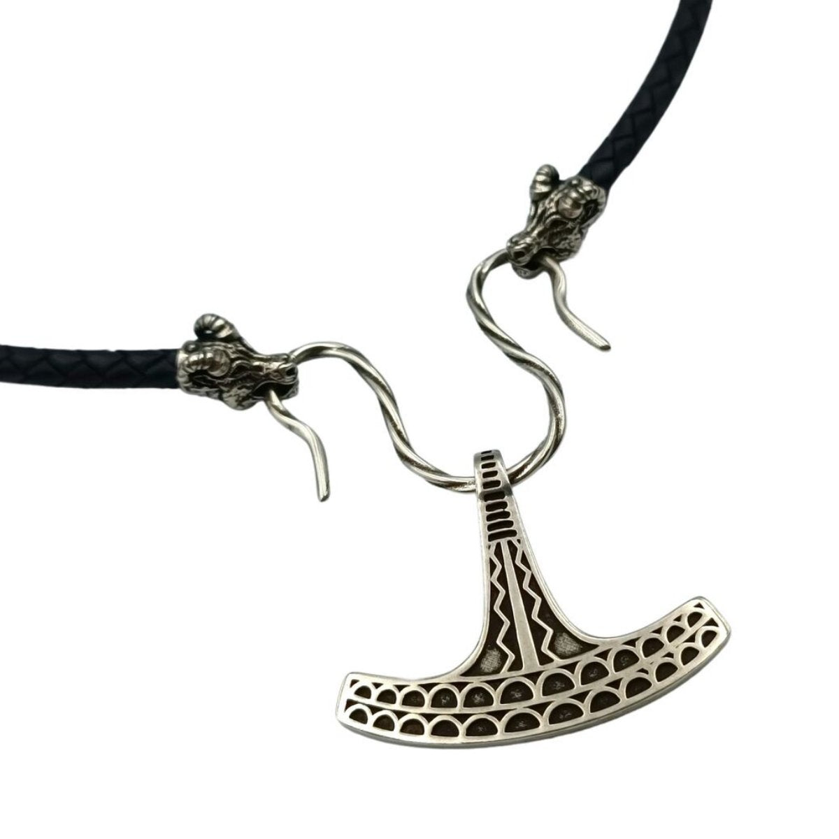 Ukko Mjolnir replica pendant Goat necklace Silver 925