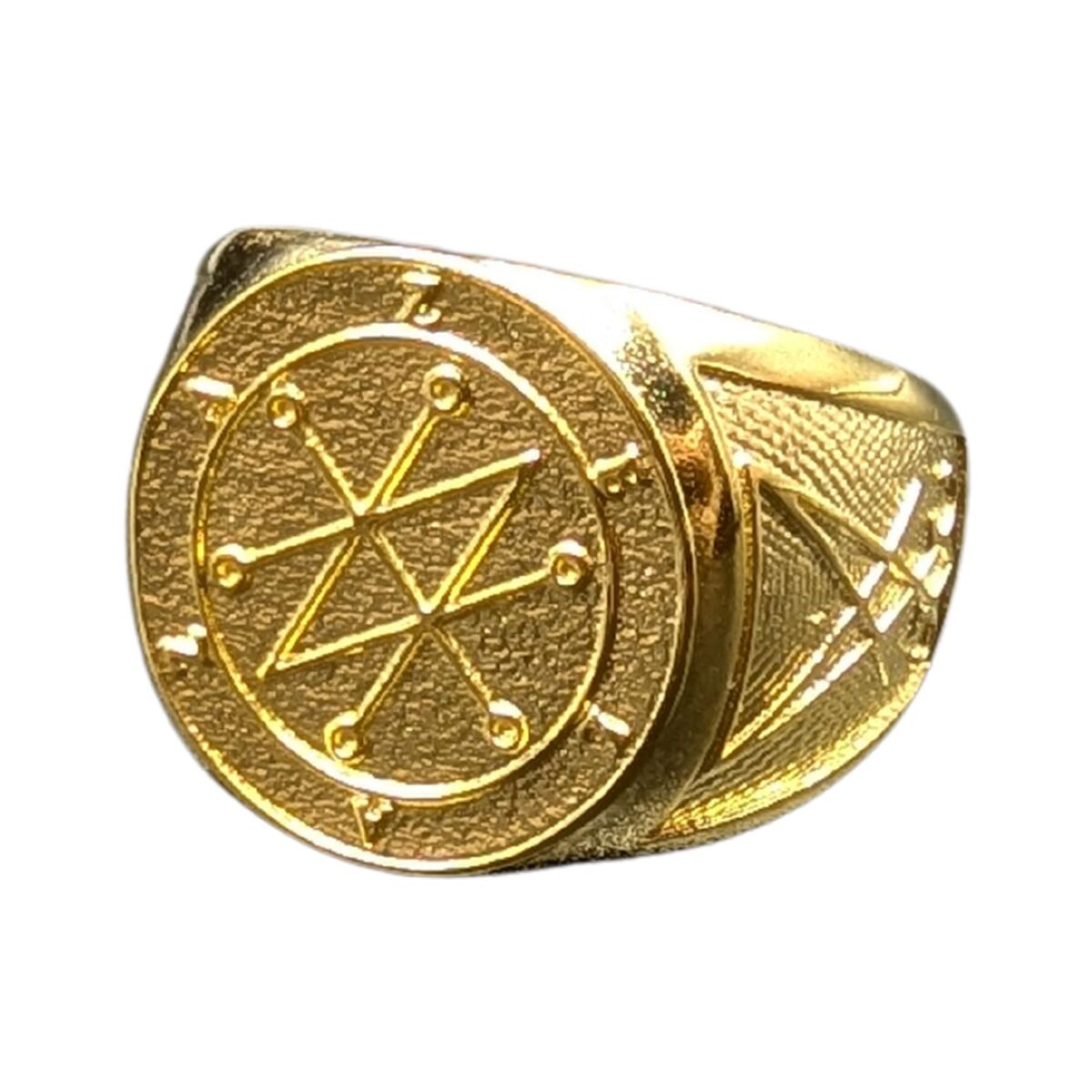 Azazel sigil demon ring 6 US Gold Plated bronze