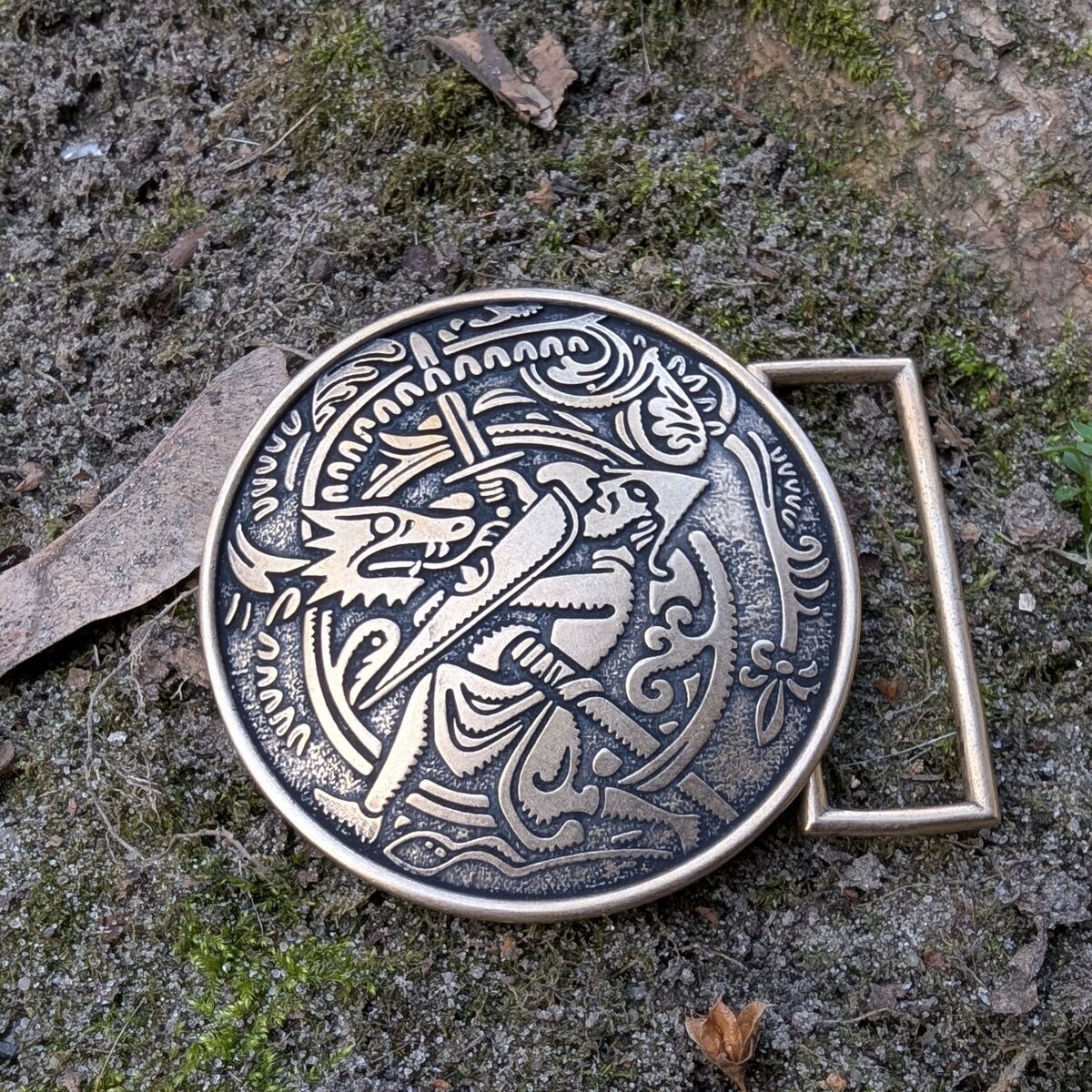 Sigurd and Fafnir belt buckle