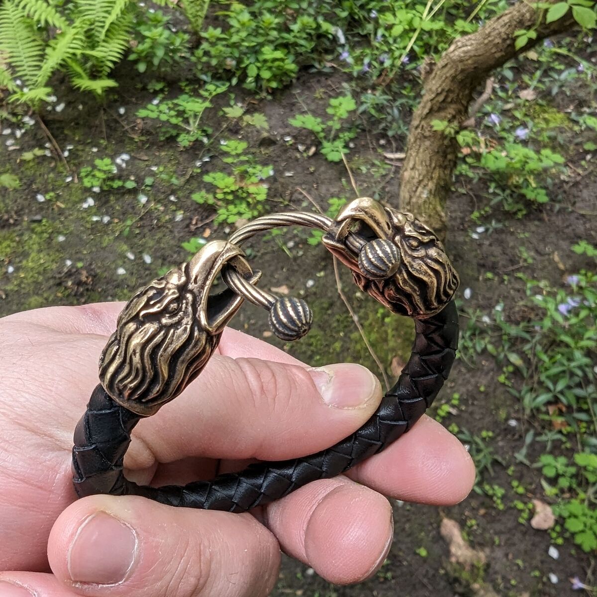 Eagle leather bracelet