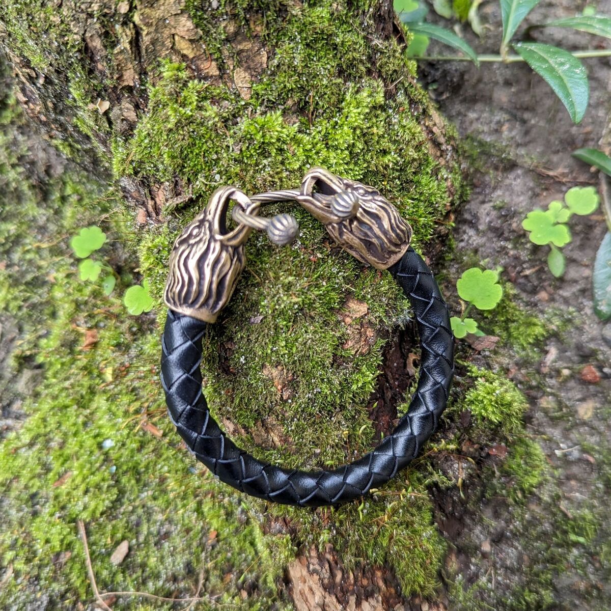 Eagle leather bracelet