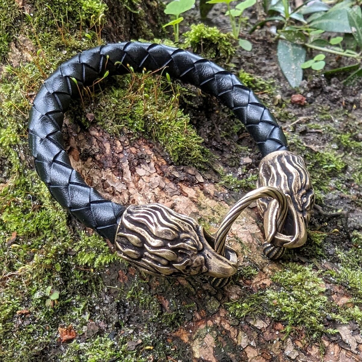 Eagle leather bracelet