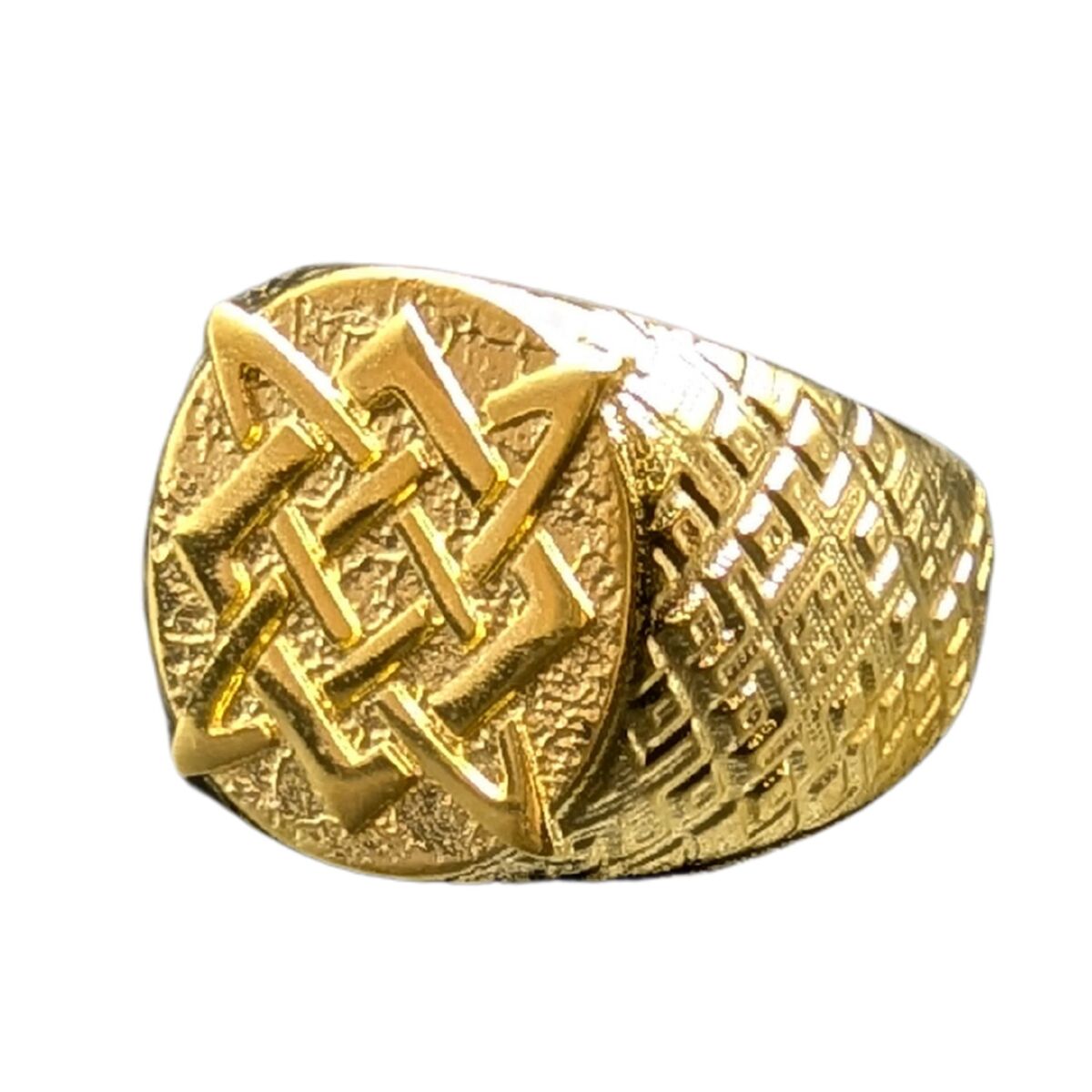 Svarog symbol ring 6 US Gold Plated bronze