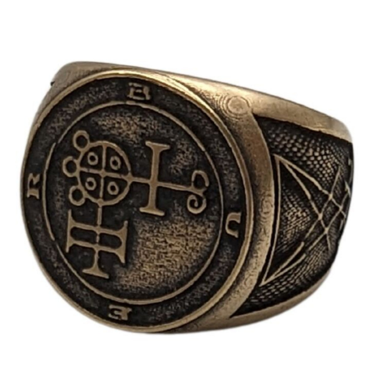 Buer sigil ring 6 US Bronze with patina