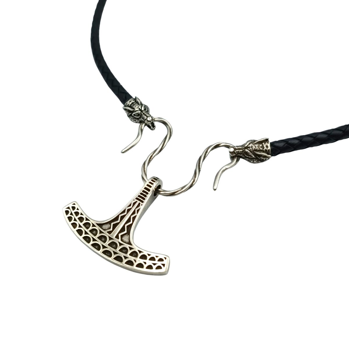 Ukko Mjolnir replica pendant Wolf necklace Silver 925