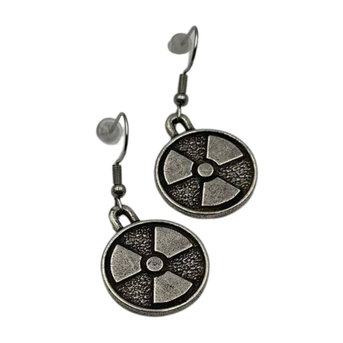 Radiation symbol earrings