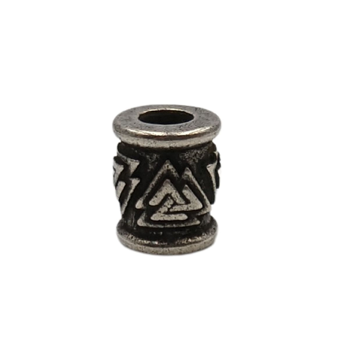 Valknut paracord bead Silver plated