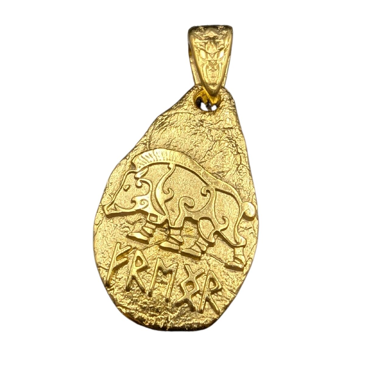 Freyr boar rune pendant Gold plating