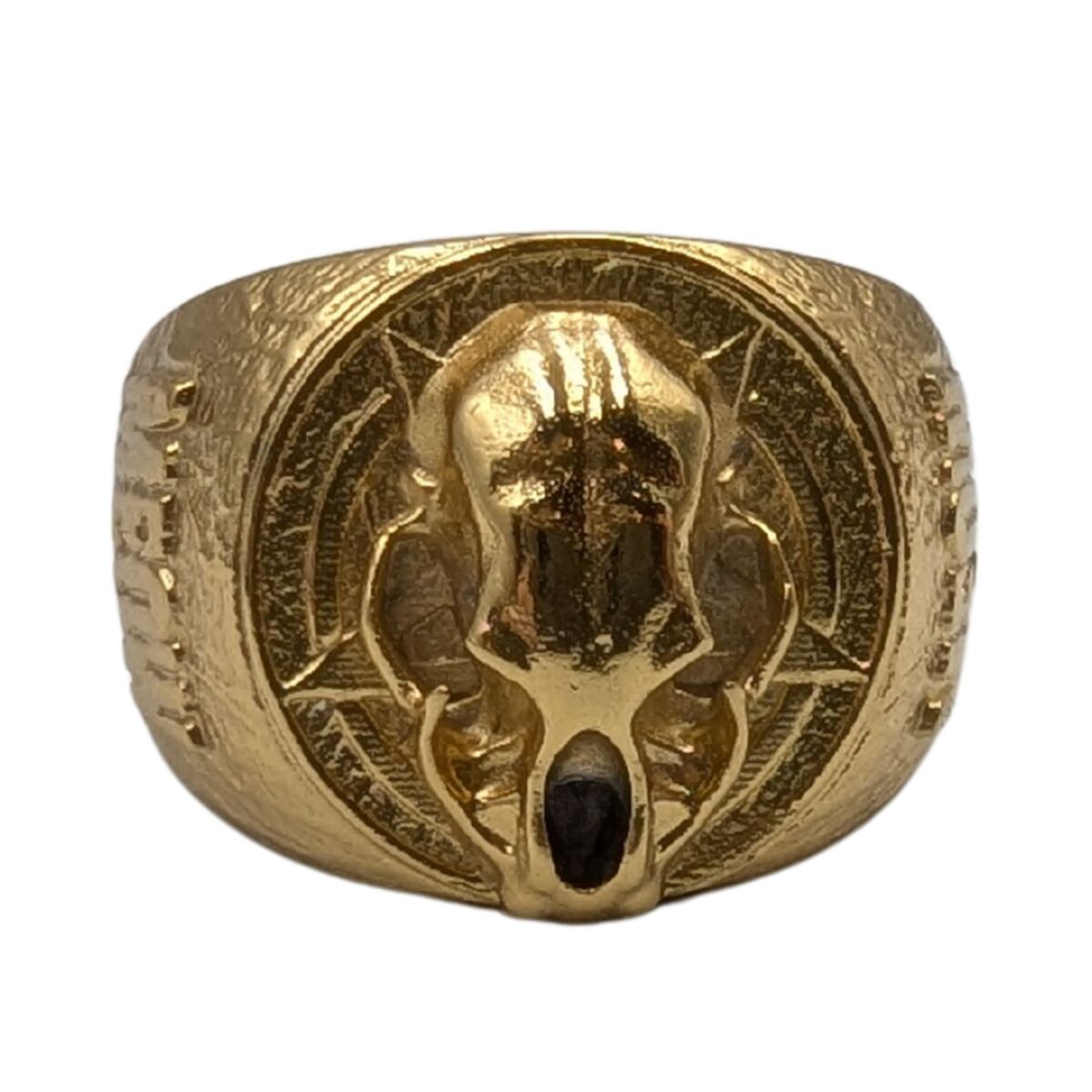 Cat skull signet ring