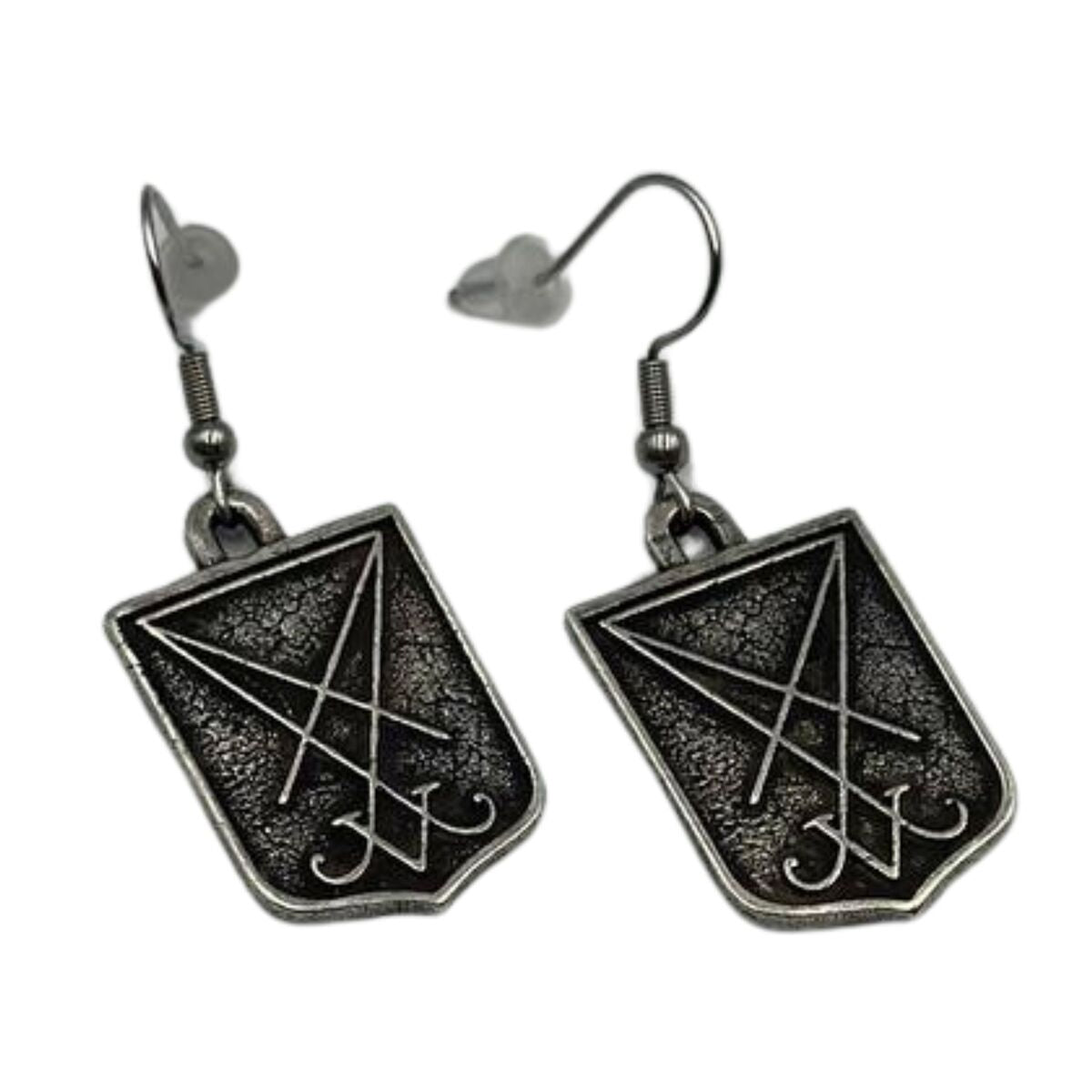 Lucifer sigil earrings Silver plating