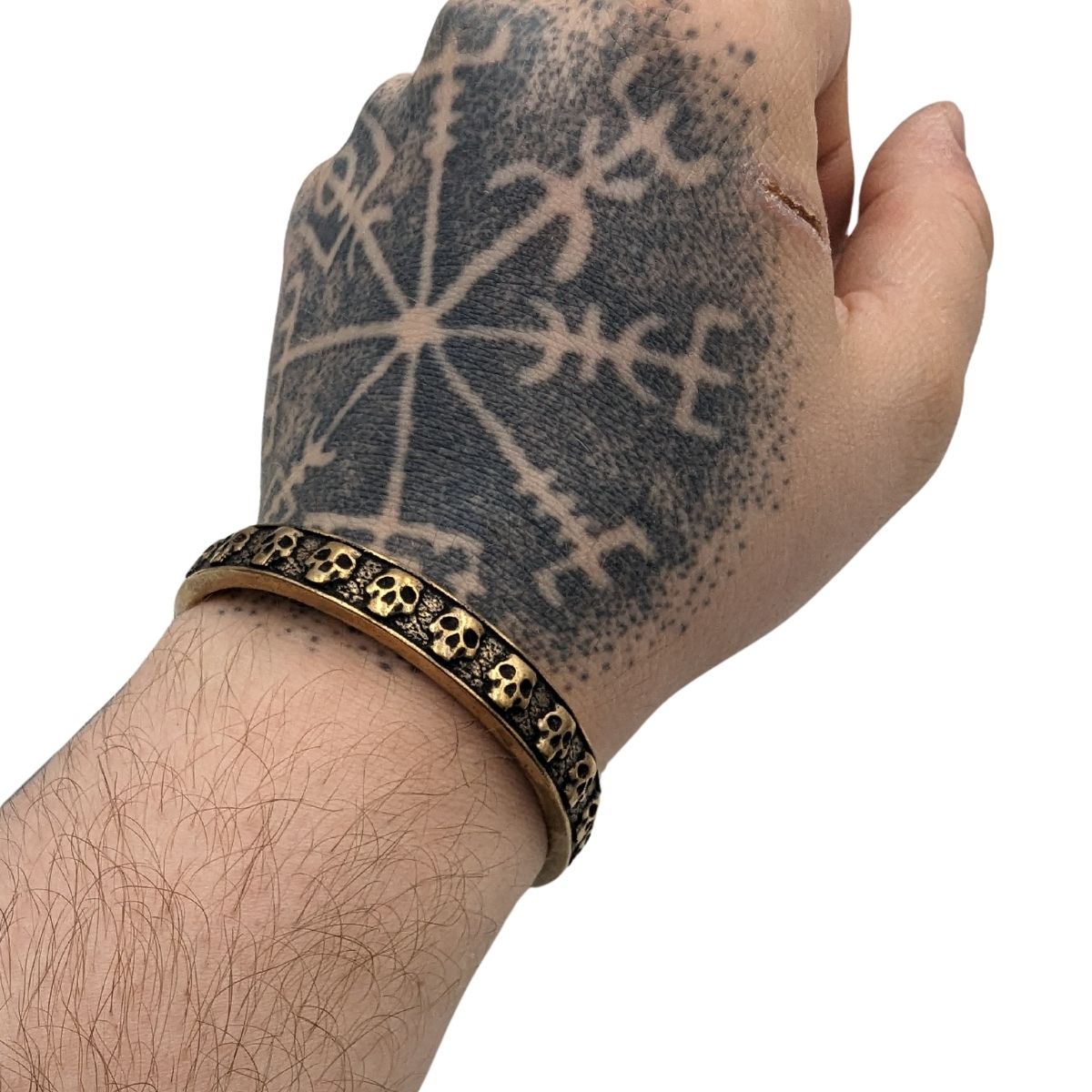 Heavy skull arm ring bracelet