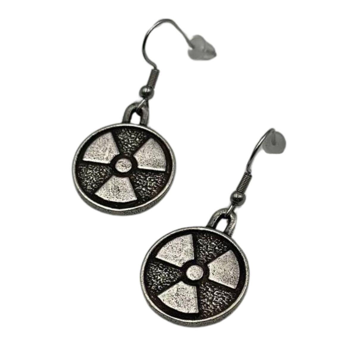 Radiation symbol earrings