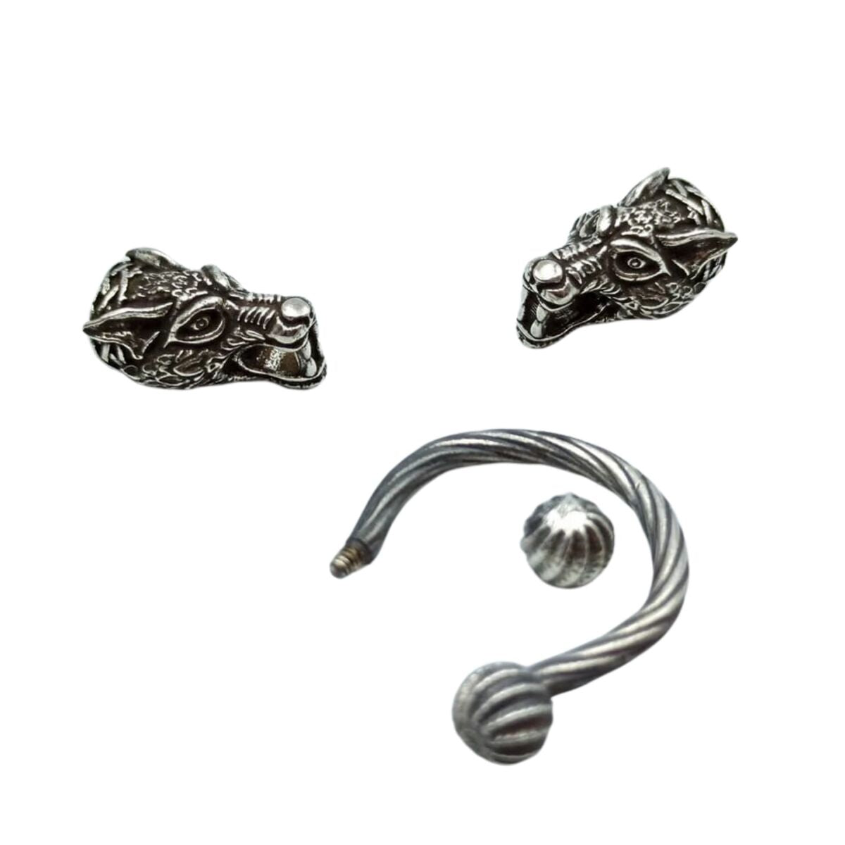 Viking wolf necklace clasp