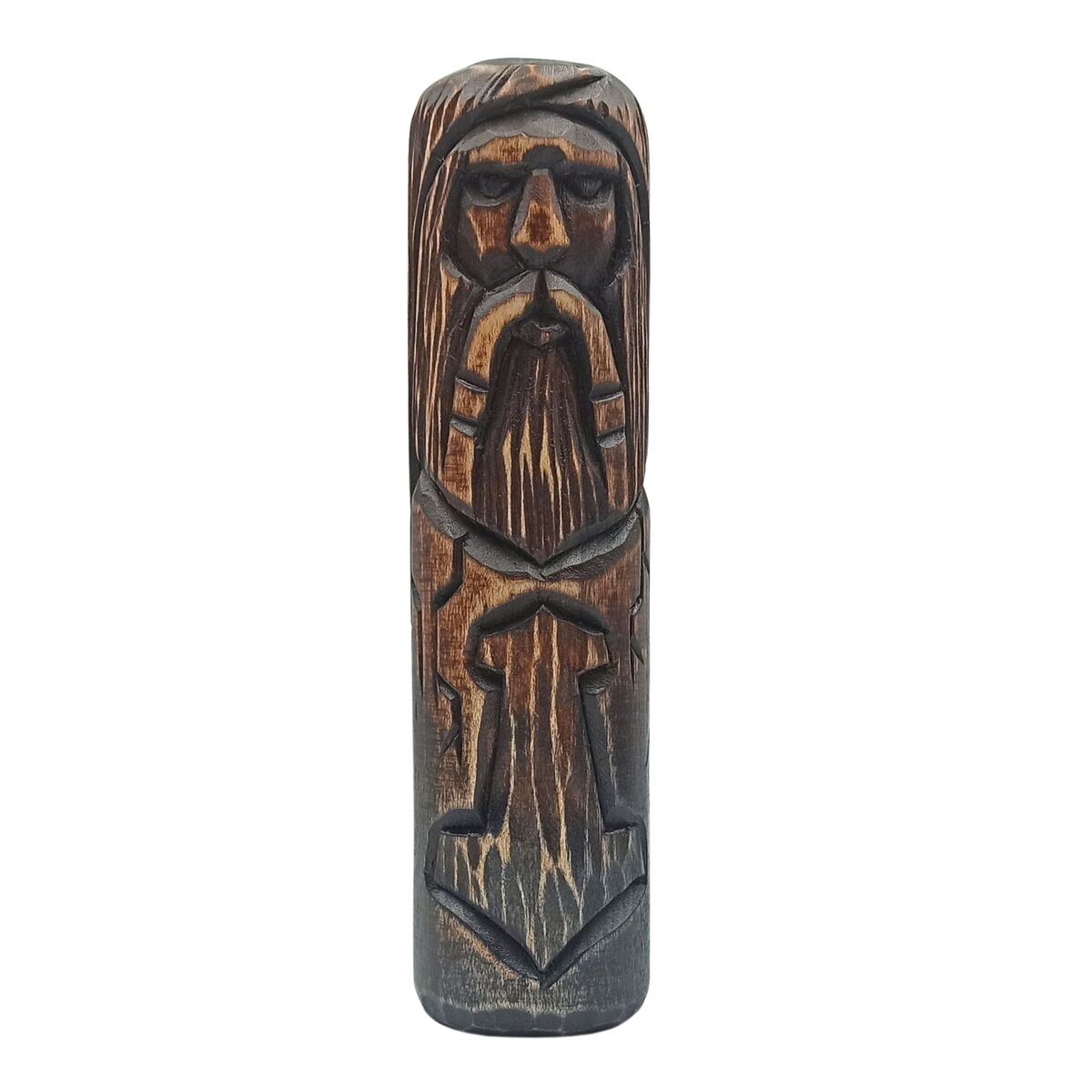 Norse God Thor wood carved figurine