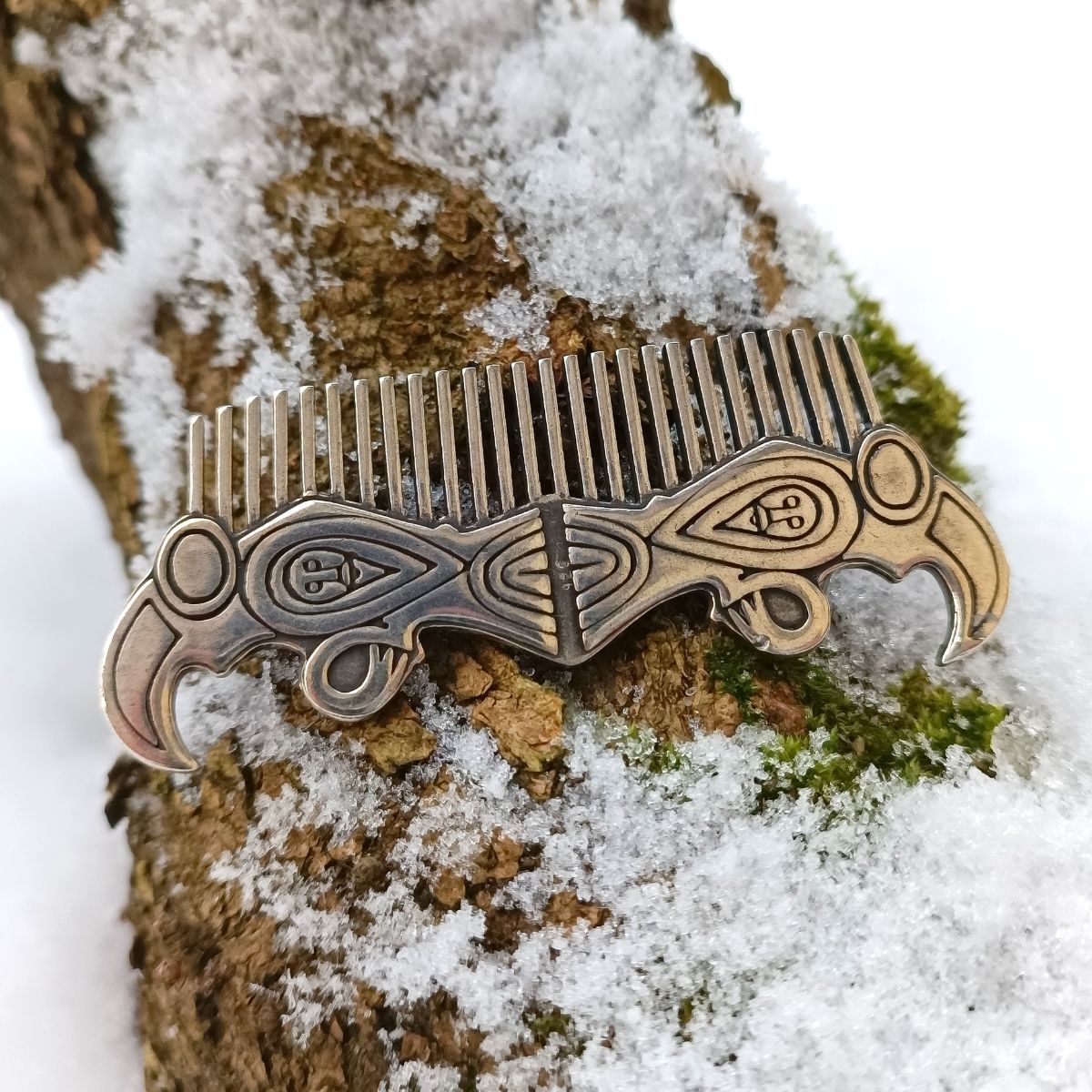 Viking raven beard comb