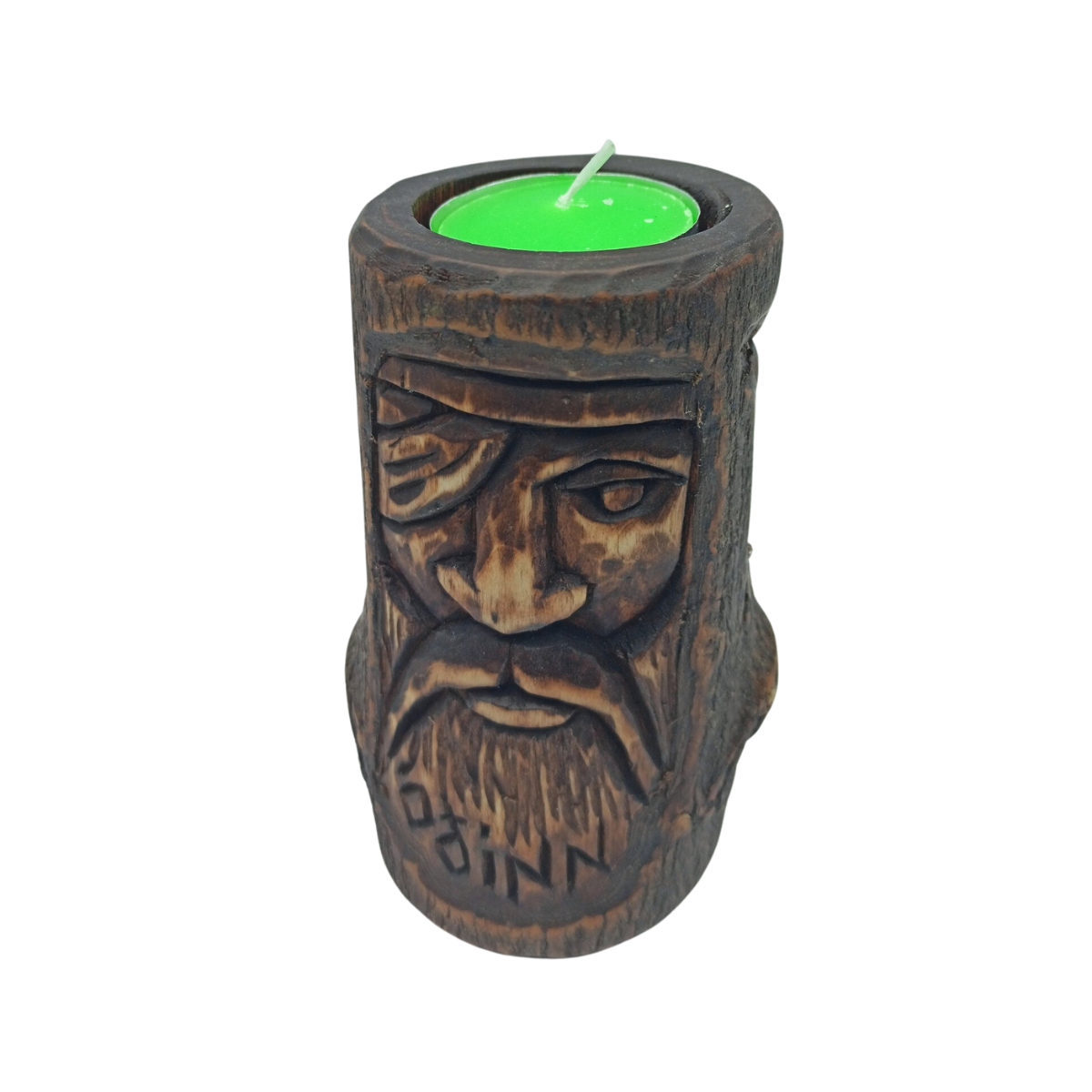Odin wooden statue - altar candle holder