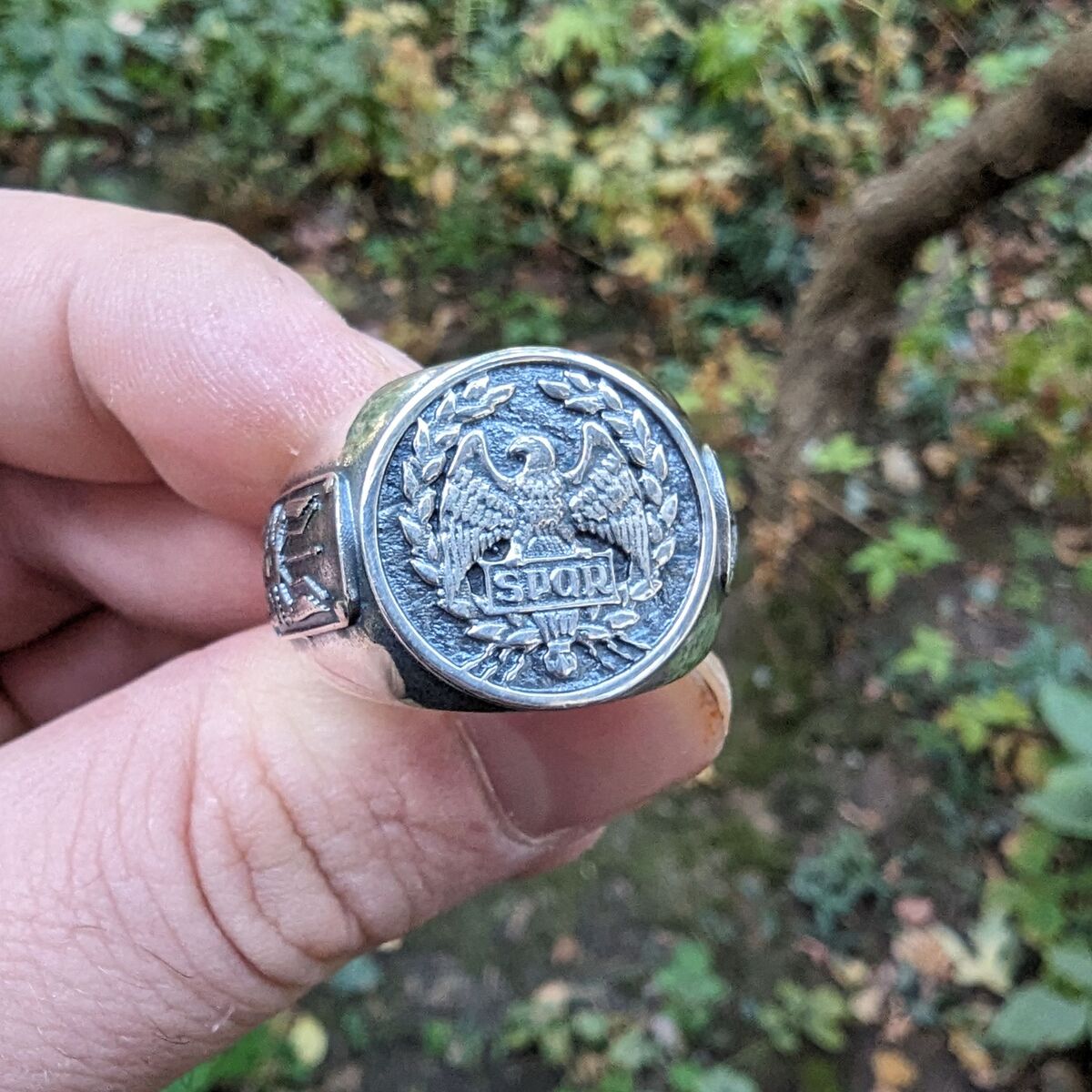 Roman eagle Aquila SPQR ring