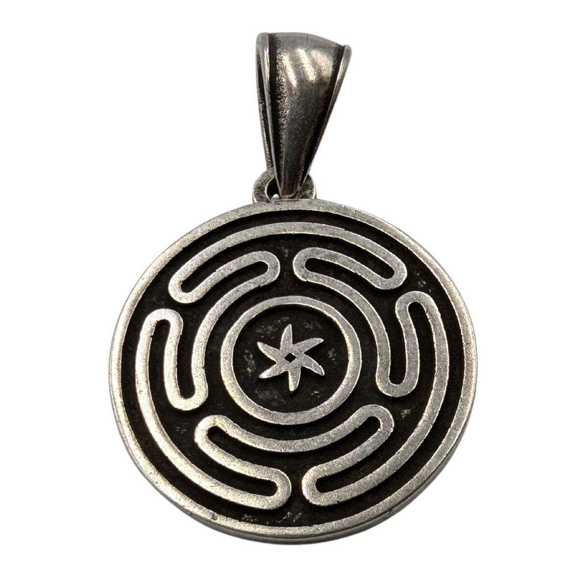 Wheel of Hecate pendant Silver plating