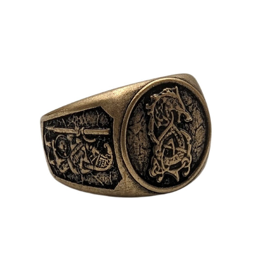 Fenrir wolf signet ring