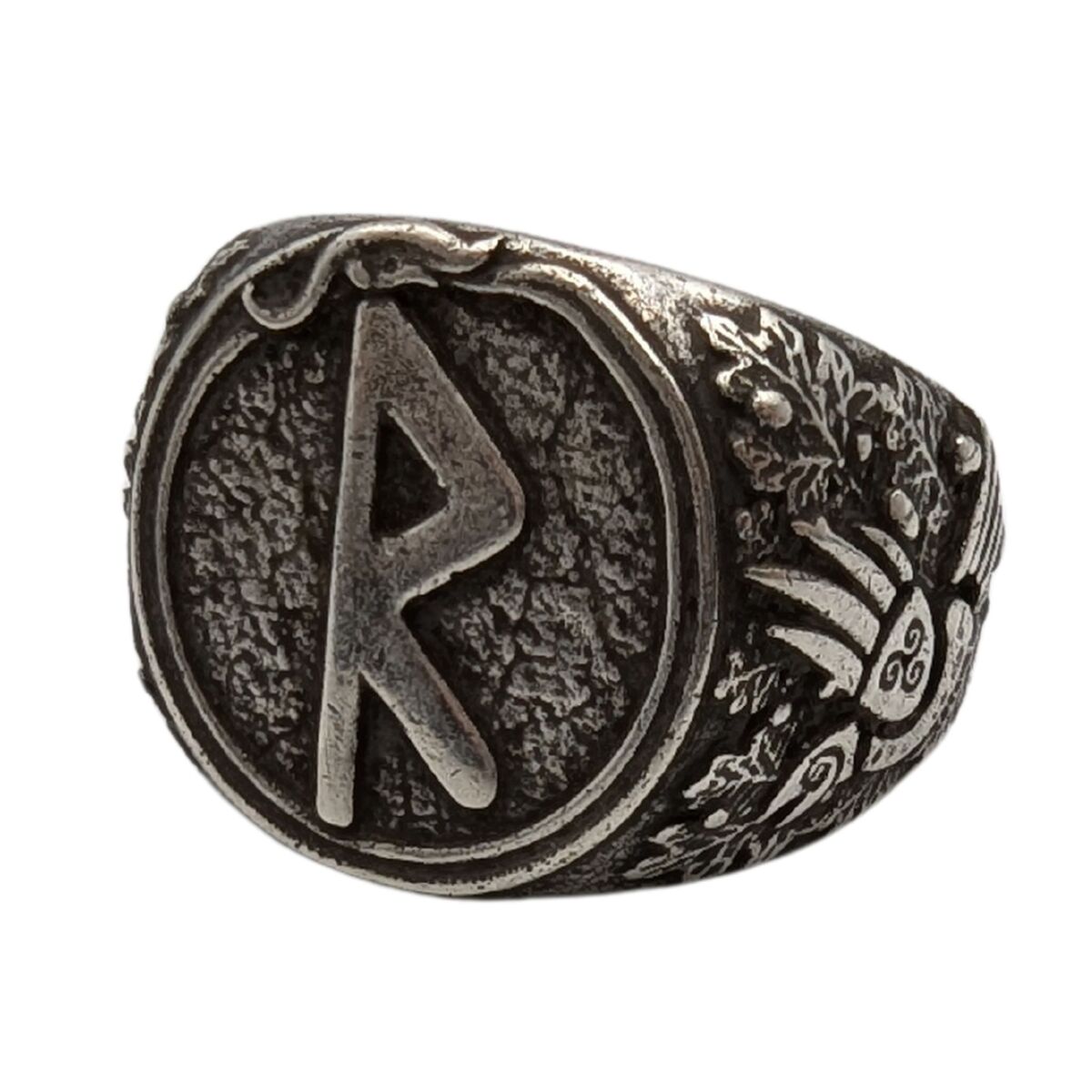 Raido rune signet ring