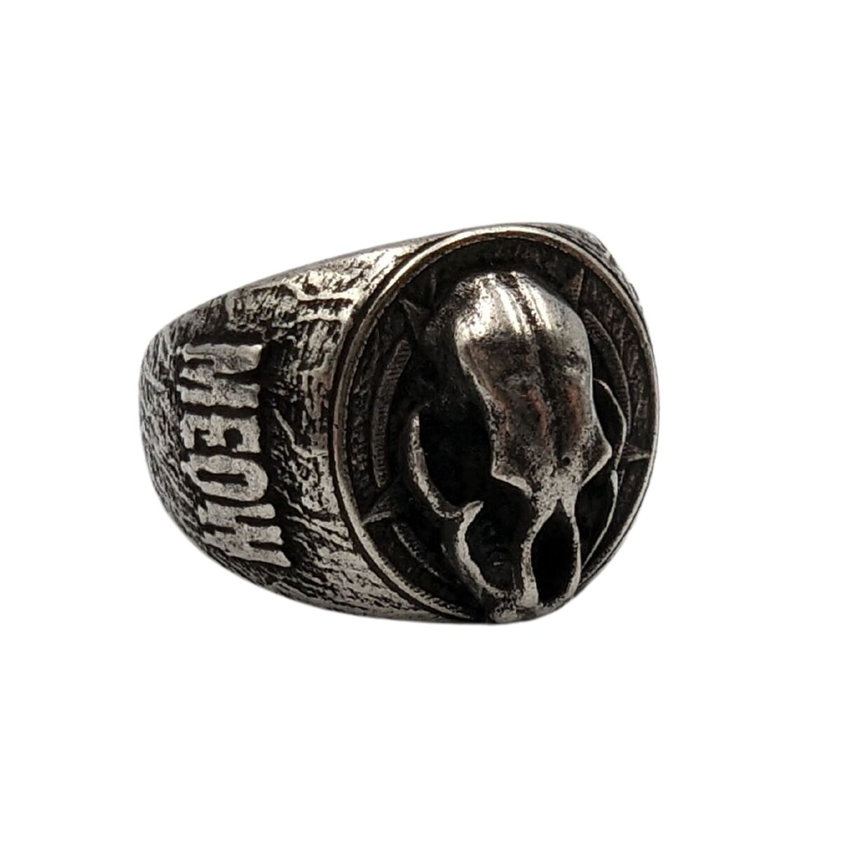 Cat skull signet ring