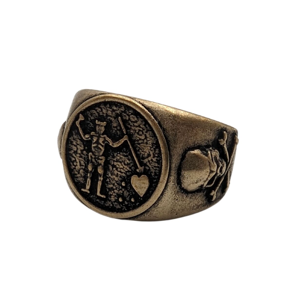 Blackbeard signet ring 6 US Bronze with patina