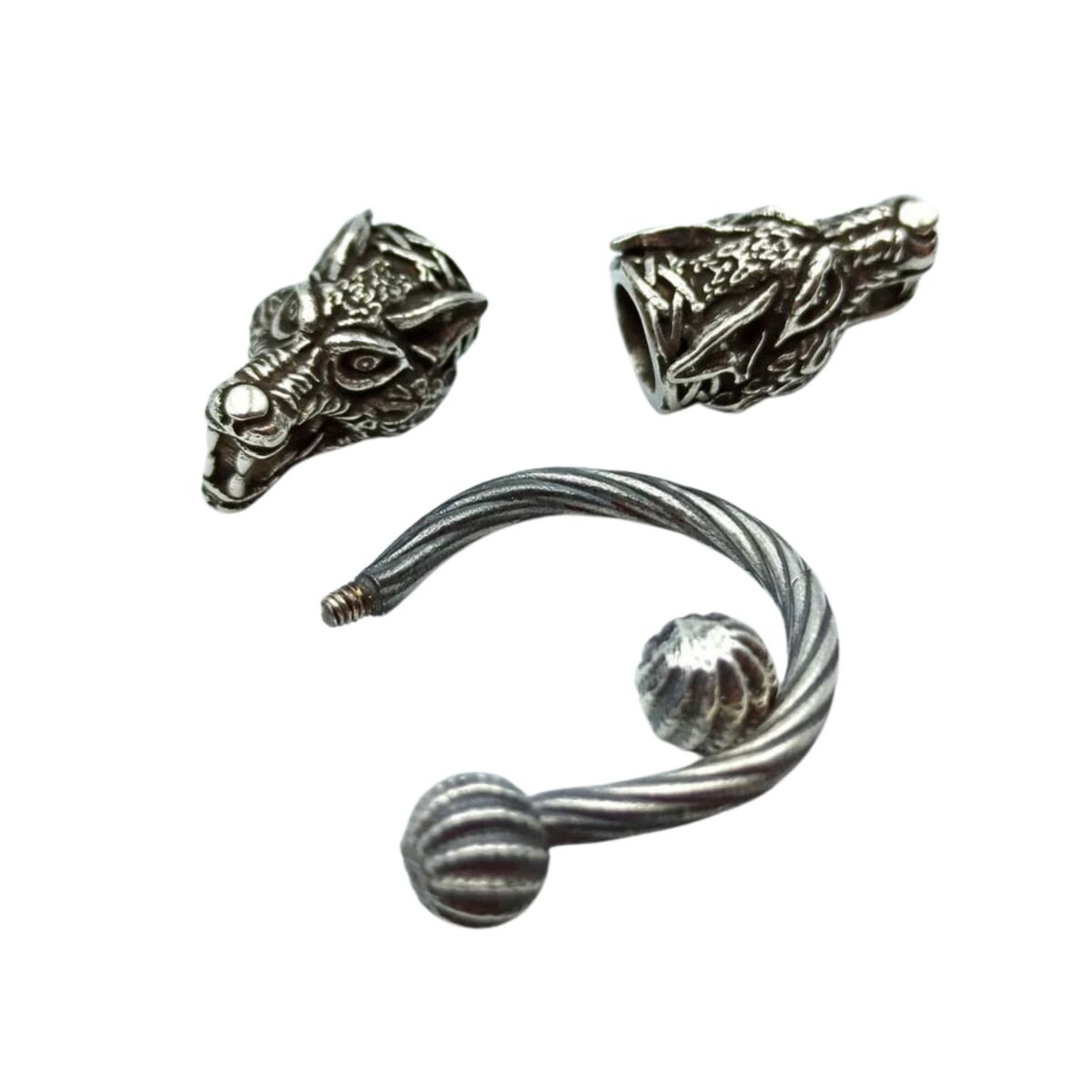 Viking wolf necklace clasp