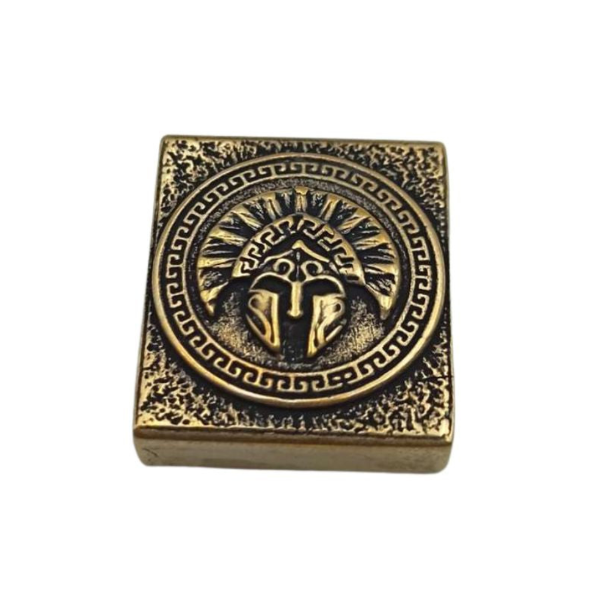 Spartan warrior helmet molle clip Bronze with patina