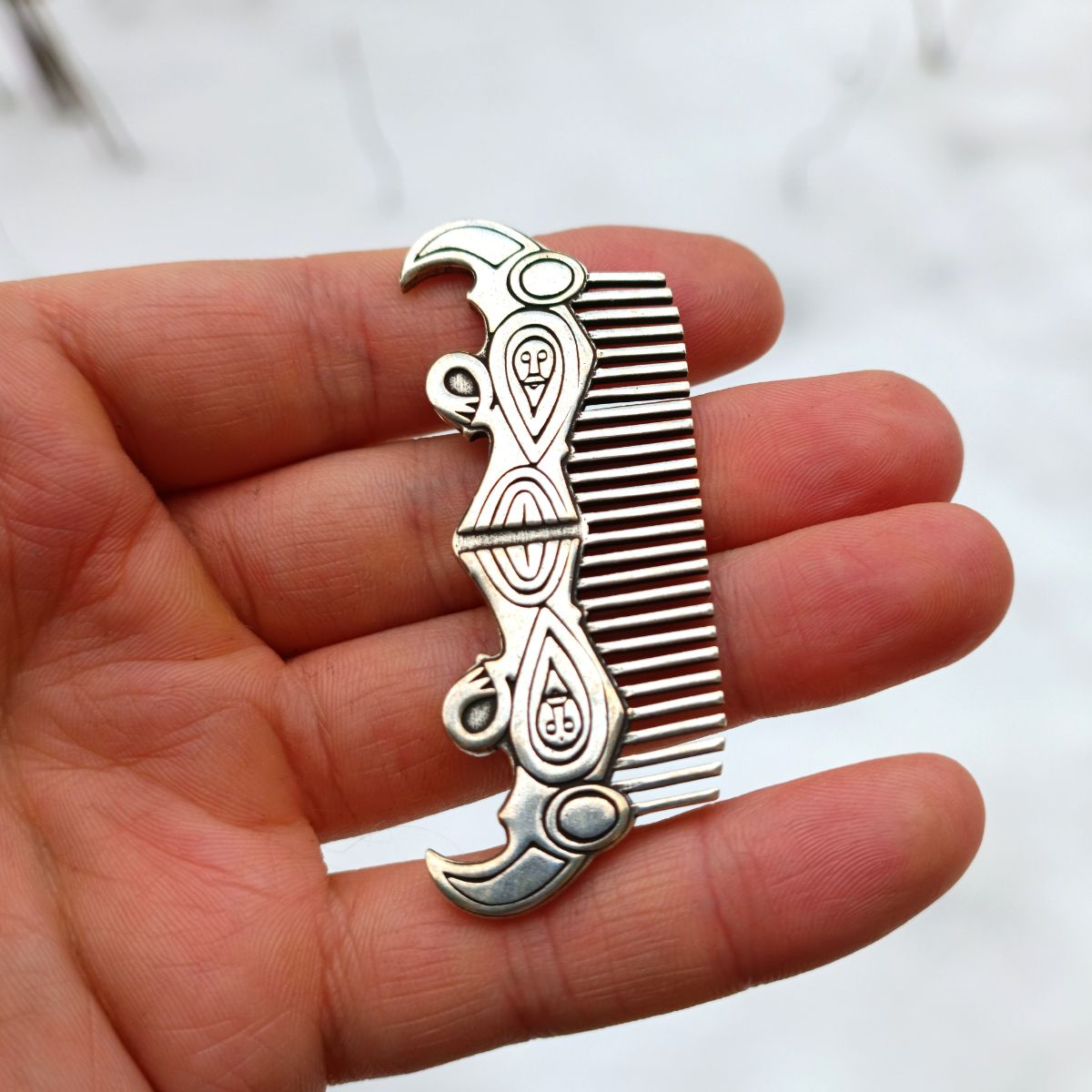 Viking raven beard comb
