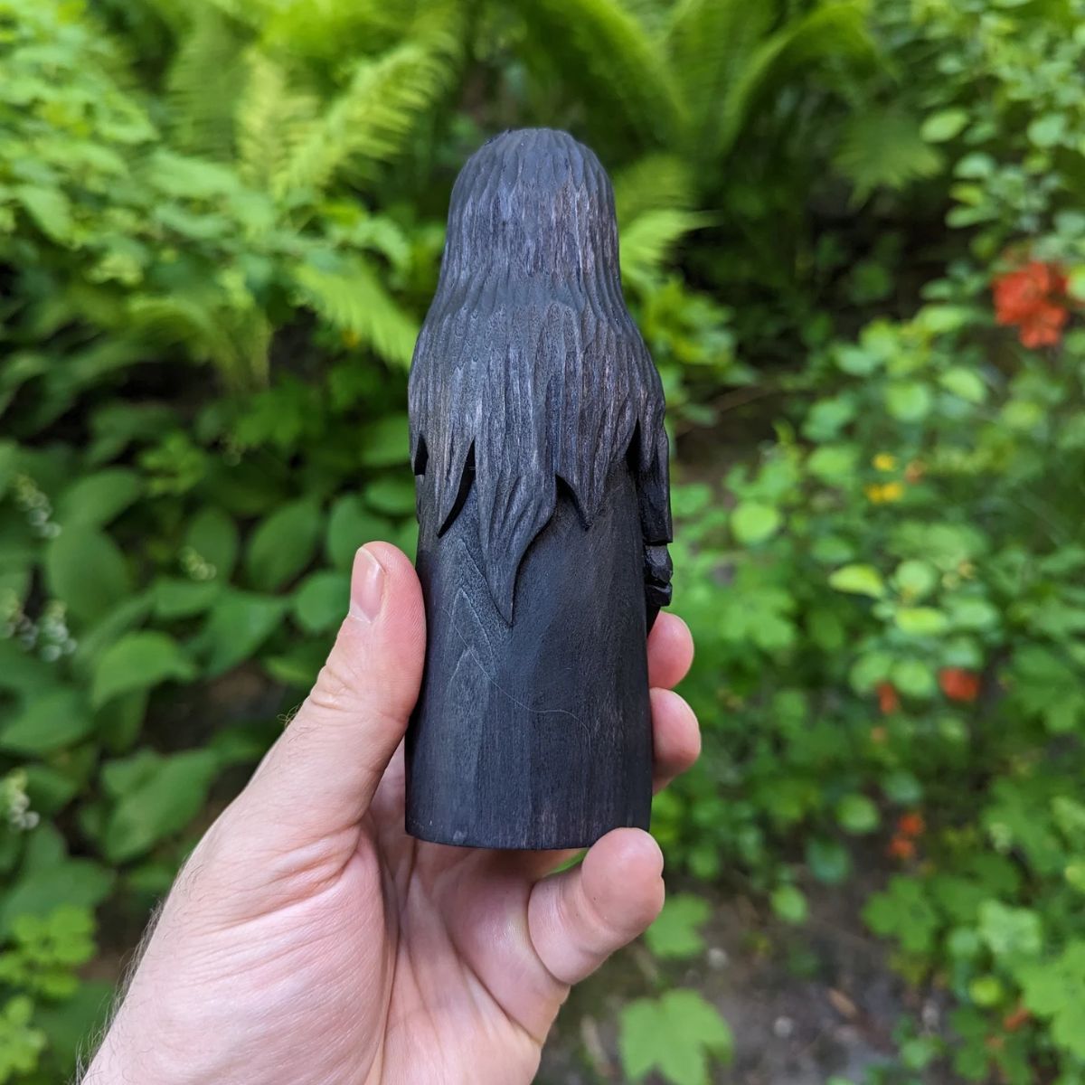 Morrigan goddess wooden figurine