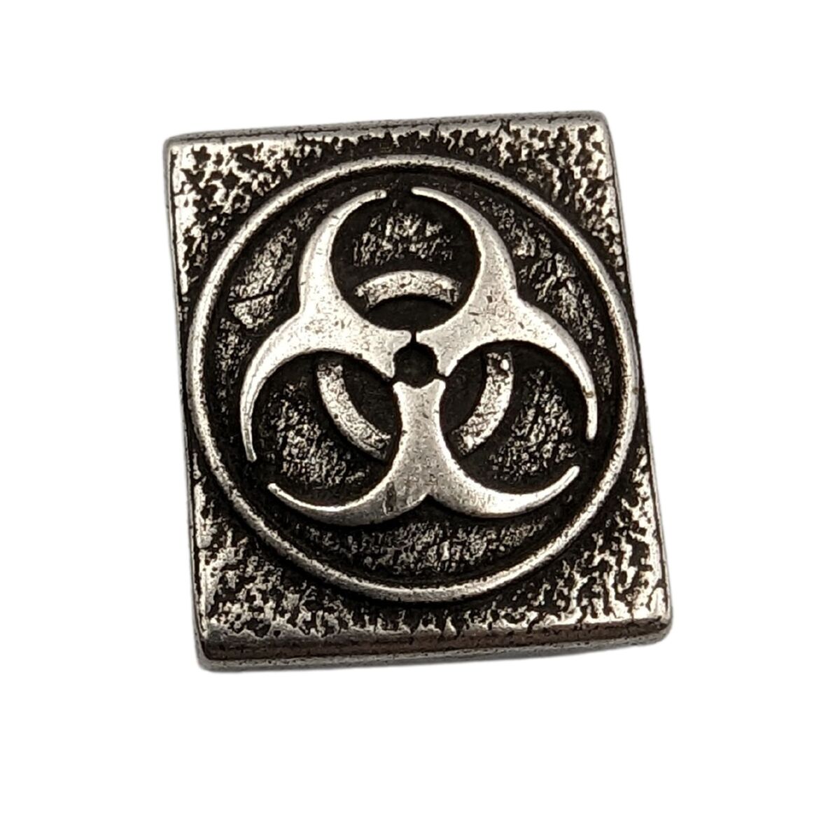 Biohazard Symbol molle clip Silver plated