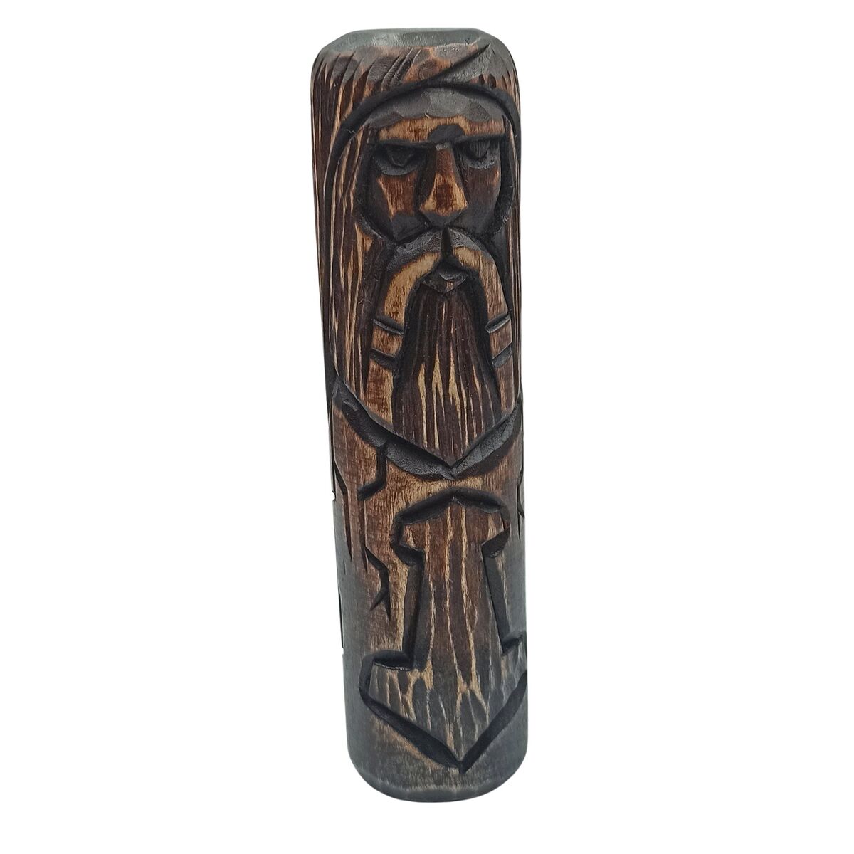 Norse God Thor wood carved figurine