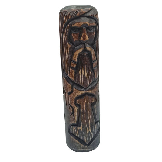 Norse God Thor wood carved figurine