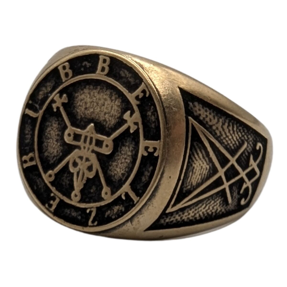 Beelzebub sigil ring 6 US Bronze with patina