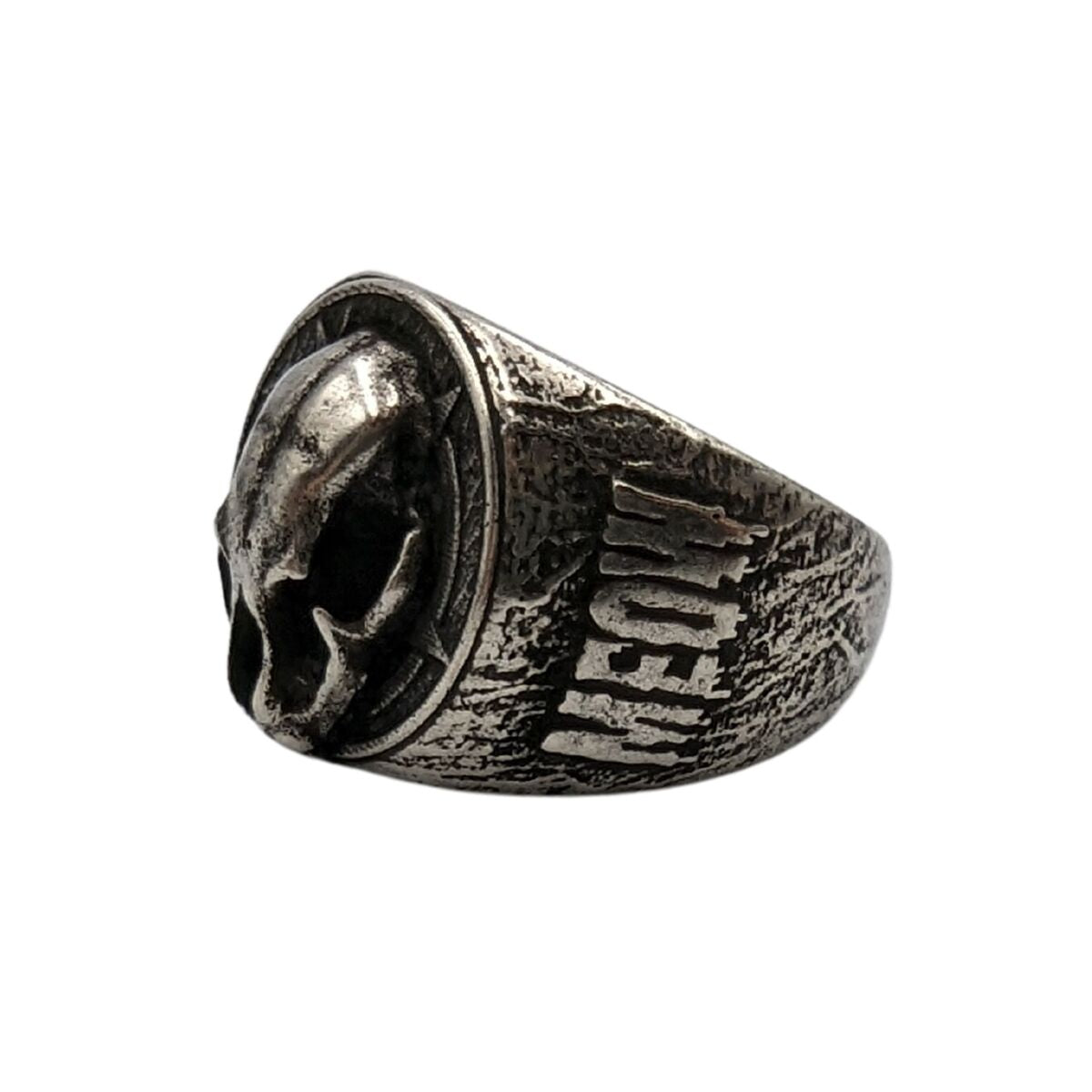 Cat skull signet ring
