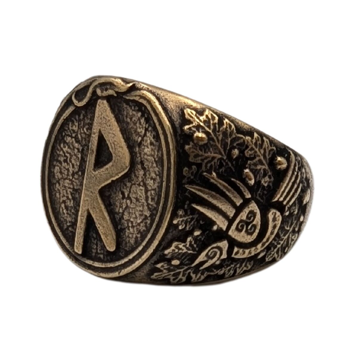 Raido rune signet ring