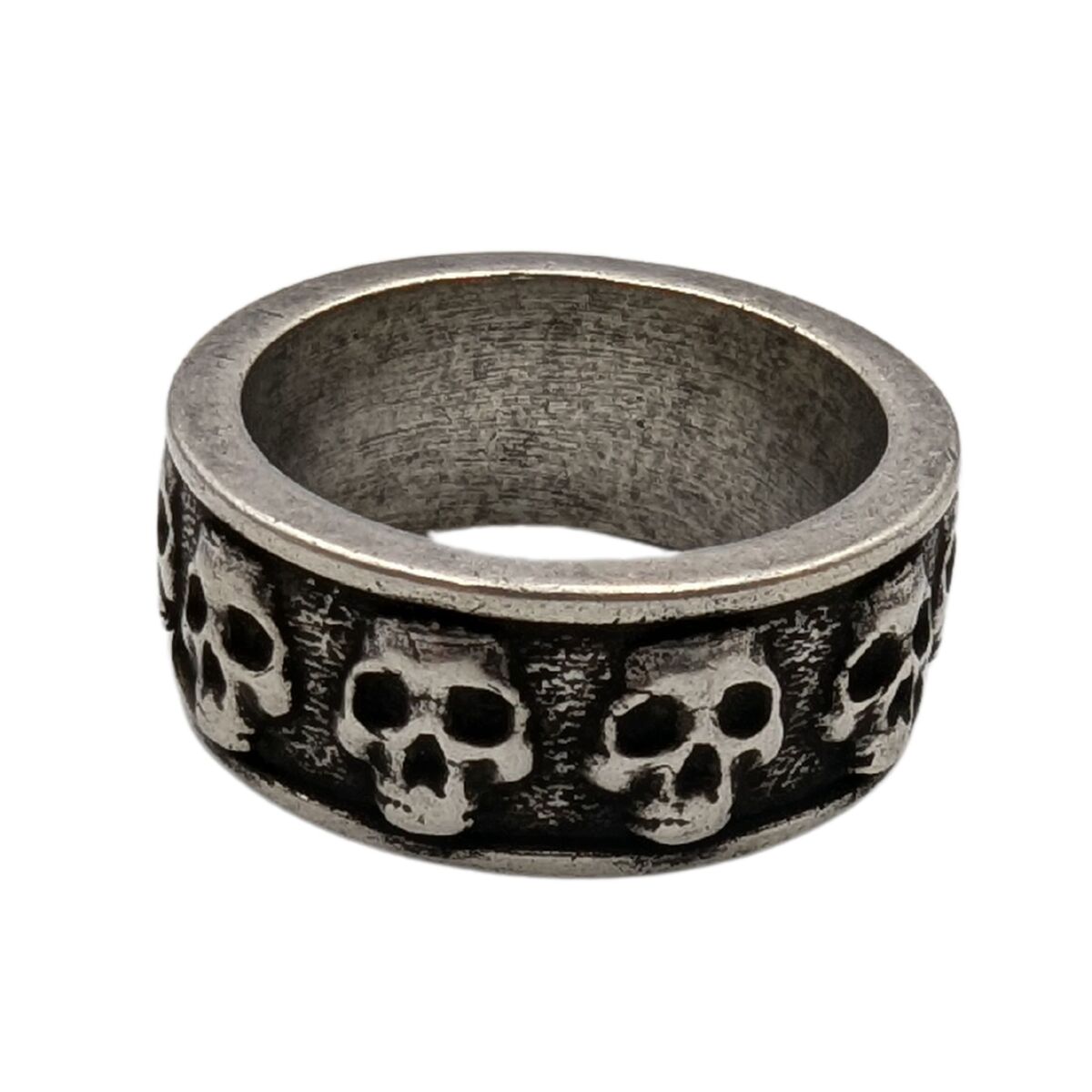 Skull band ring 6 US Silver plating