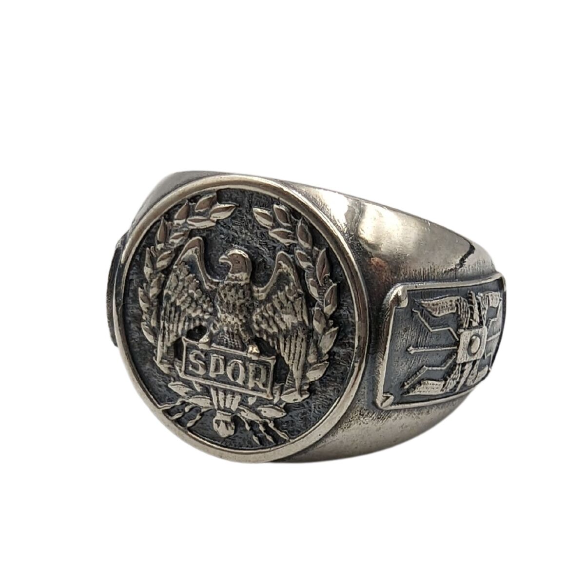 Roman eagle Aquila SPQR ring 6 US Silver 925