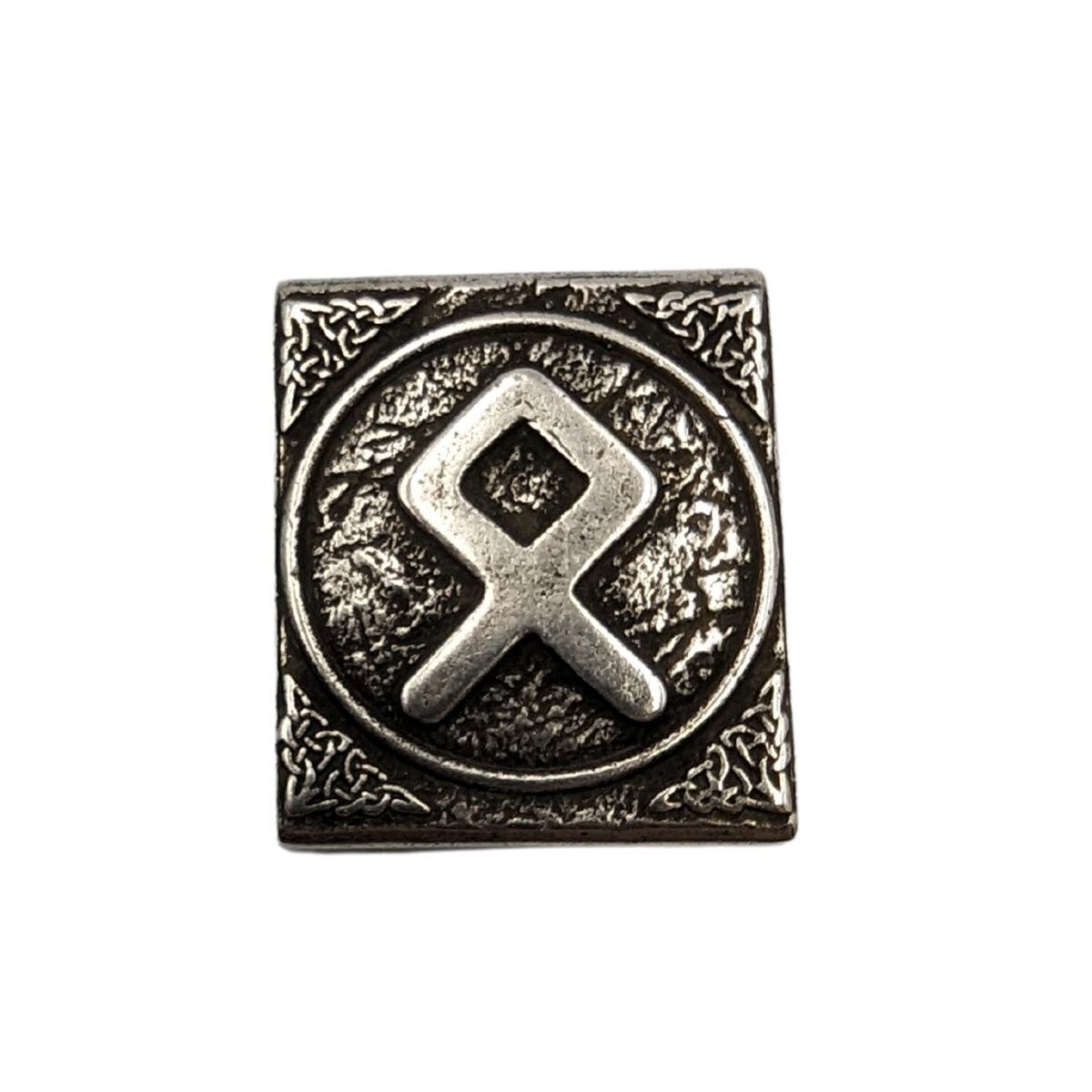 Othala rune molle clip Silver plated bronze