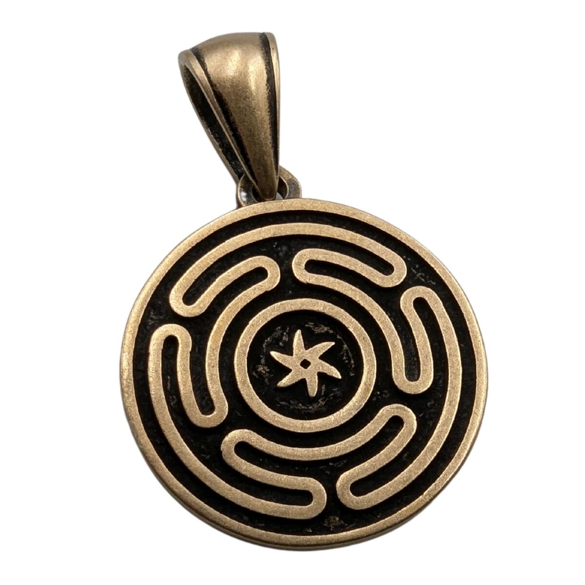 Wheel of Hecate pendant Bronze