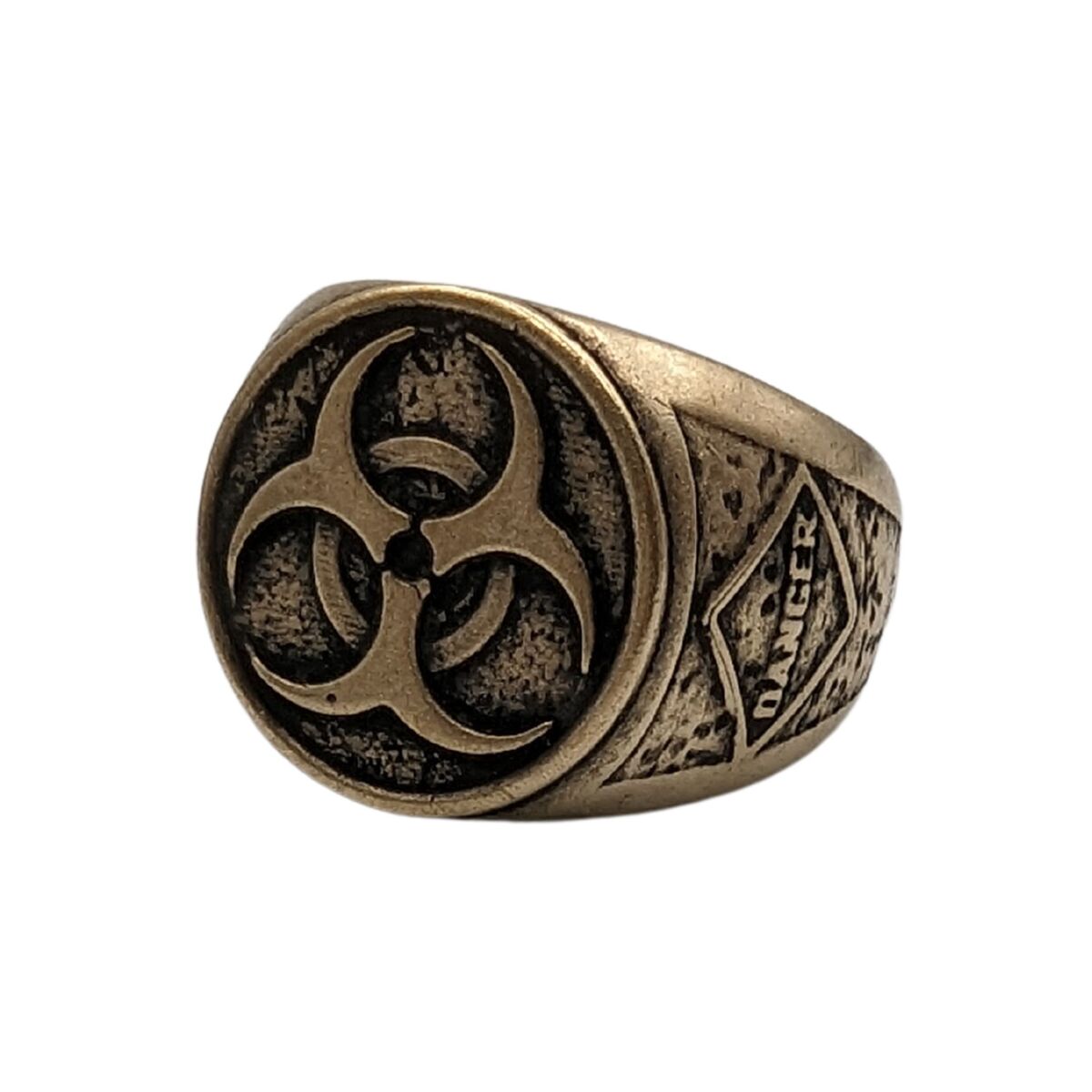 Biohazard ring 6 US Bronze with patina
