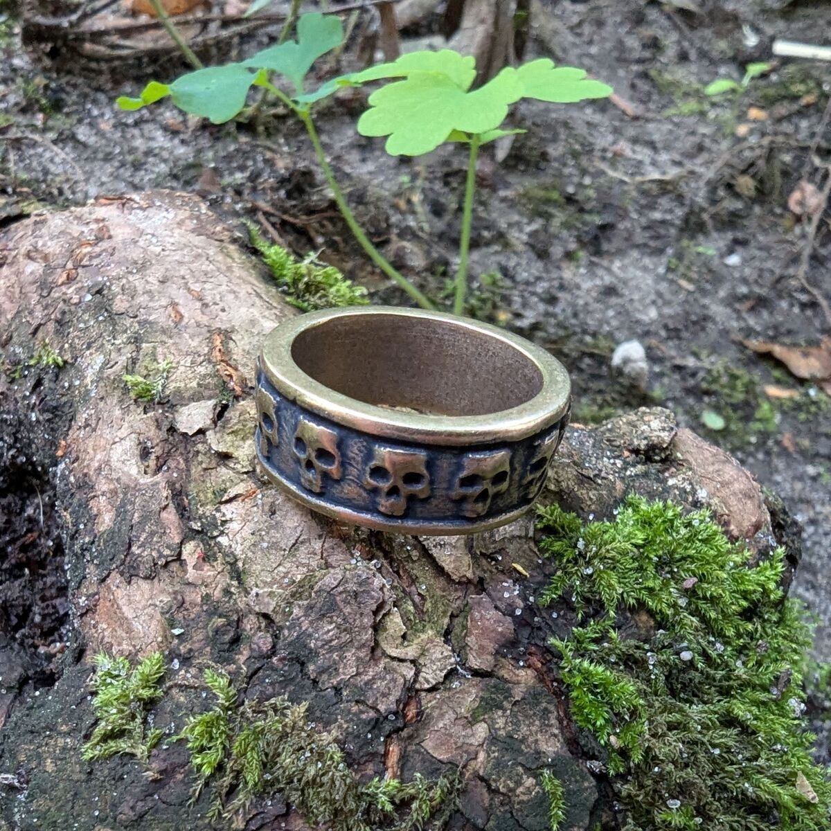Skull band ring