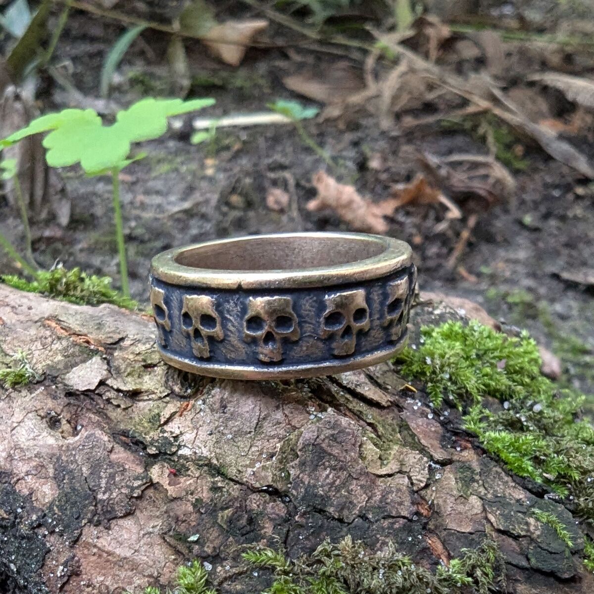 Skull band ring