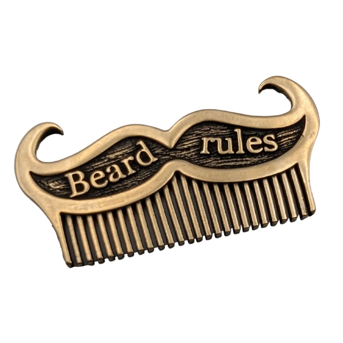 Beard Rules beard comb Bronze with patina
