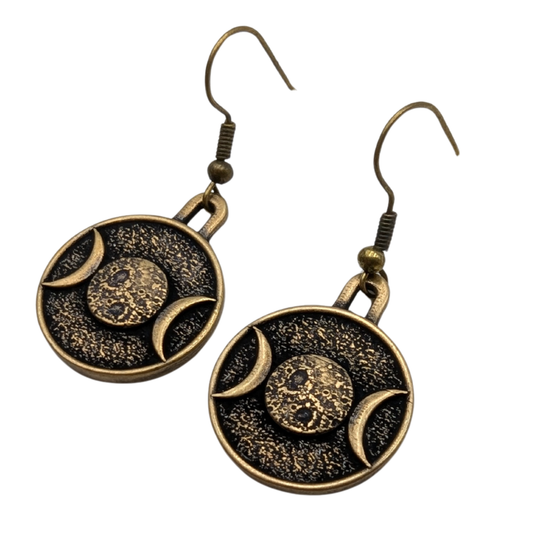 Triple moon earrings Bronze