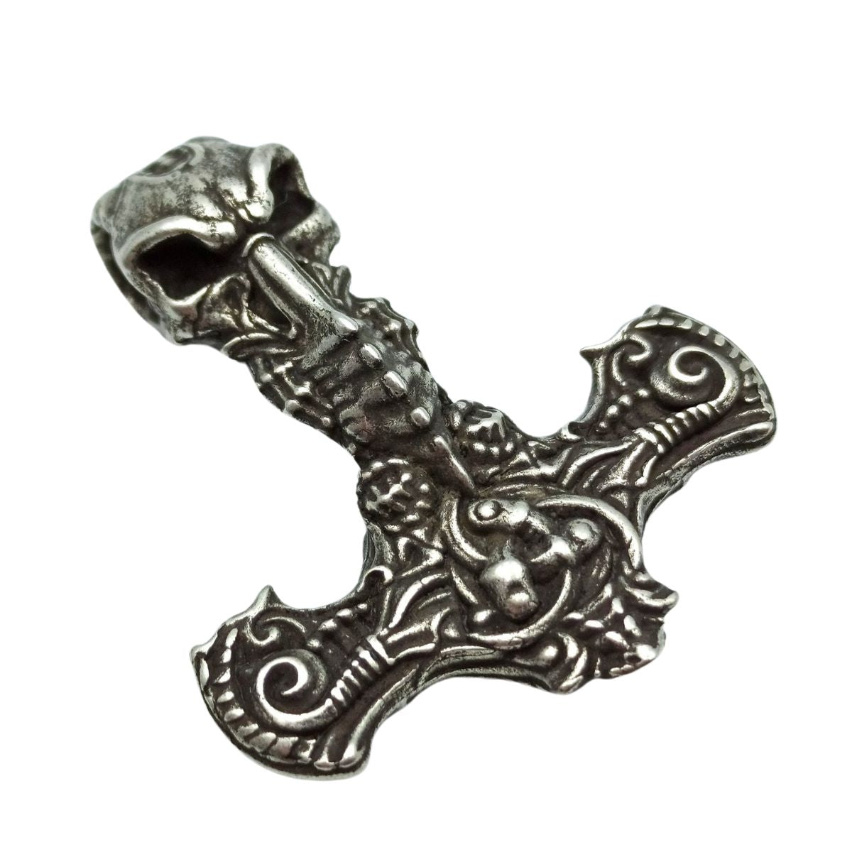 Hammer of Thor skull pendant