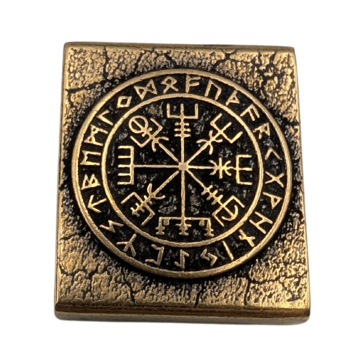 Vegvisir in runic circle molle clip Bronze