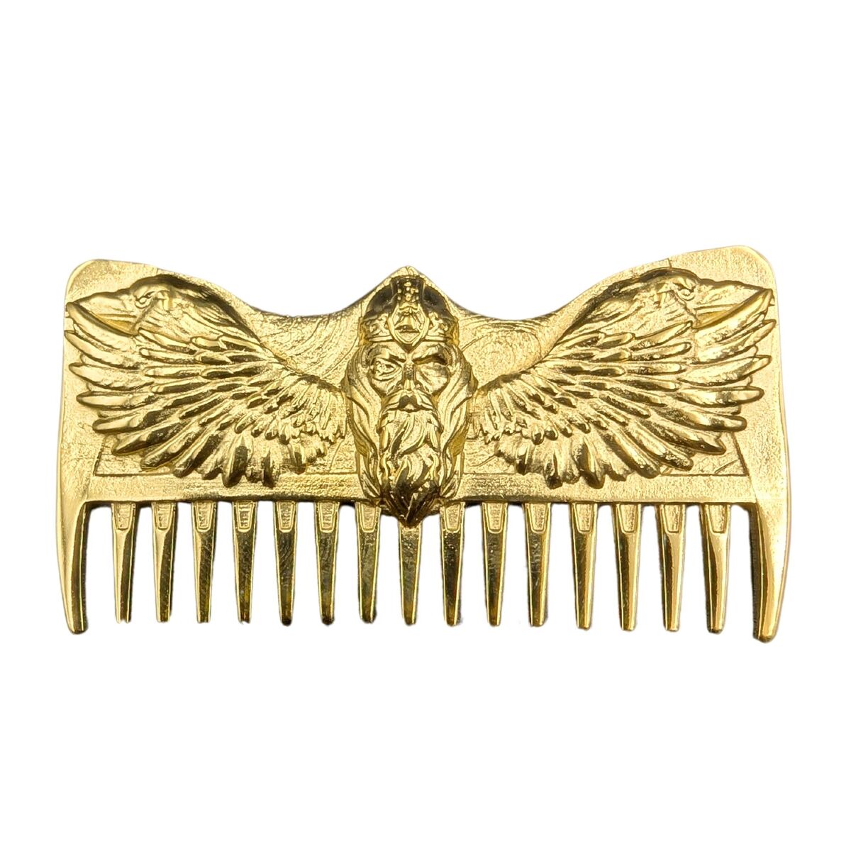 Odin with ravens beard Viking comb Gold plating