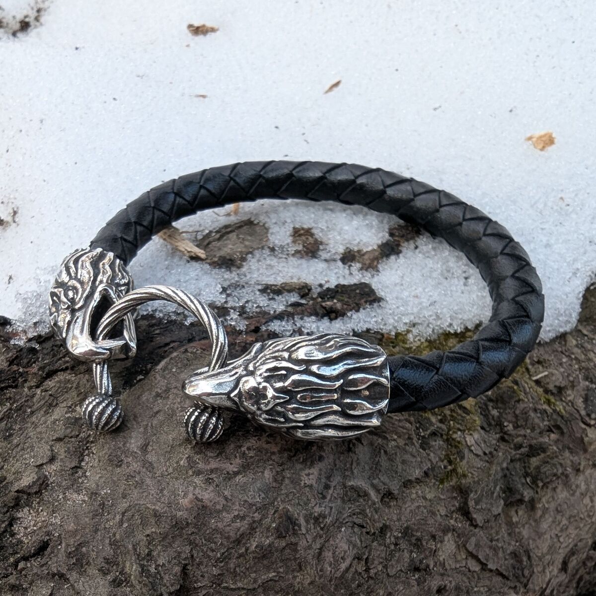 Eagle leather bracelet